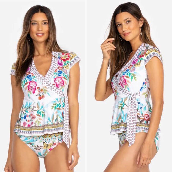 Johnny Was | Swim | 2pc Nwt Johnny Was Dreamer Wrap Tankini Top Hipster  Bikini Bottoms | Poshmark
